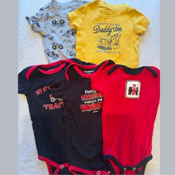 Carters & IH Farm & Construction Baby Boy size 6 Month Clothes Red & Yellow - Picture 1 of 10